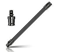NNBWLMAEE 1/2 Flexible Shaft Extension Extender Torque Socket Ratchet Spanners Electric Wrench Connecting Rod, 360° Swivel Spring Steel Extension for Tight Spaces and Hard-to-Reach Bolts (14.2" UH)
