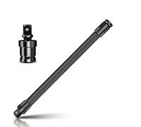 NNBWLMAEE 1/2 Flexible Shaft Extension Extender Torque Socket Ratchet Spanners Electric Wrench Connecting Rod, 360° Swivel Spring Steel Extension for Tight Spaces and Hard-to-Reach Bolts (9.8" UH)