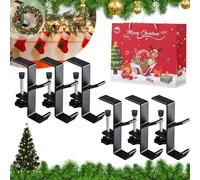 NNBWLMAEE 2 in 1 Garland Hangers, Garland Hangers for Mantle, Stocking Hangers for Mantel, Heavy Duty Garland Hanger, Adjustable Heavy Duty Brick Hanger 0.3"-2.1" (Black,6PCS)