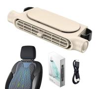 NNBWLMAEE 2025 New Car Seat Fan USB Plug-In, Car Interior Rear Pillow Car Fan, Headrest Auto Cooler, Rechargeable 3-Speed Adjustable, for Hot Weather Vehicles Long Journeys Truck (Beige,1pc)