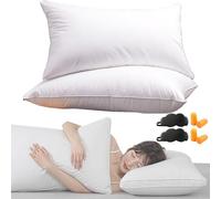 NNBWLMAEE 2PCS Yooje Pillows, Yooje Anti Snoring Pillow, Cervical Neck Support Pillows for Side, Back & Stomach Sleepers, Fluffy and Breathable, Make You Sleep Peacefully (Medium Pillow)