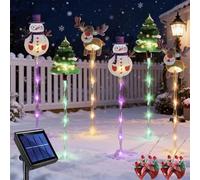 NNBWLMAEE 6-pack of moving Christmas lights, LED Waterproof Solar Christmas Lights Outdoor Decorations, Battery & Solar Powered Decor for Pathway, Lawn & Porch (B,Solar)