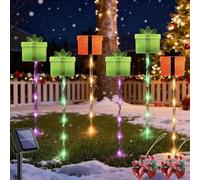NNBWLMAEE 6-pack of moving Christmas lights, LED Waterproof Solar Christmas Lights Outdoor Decorations, Battery & Solar Powered Decor for Pathway, Lawn & Porch (C,Solar)