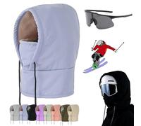 NNBWLMAEE Agriculturi Waterproof Fleece-Lined Hood, Winter Windproof Full Cover, Cold-Proof Thickened Ski Mask, Hat Unisex (Blue)