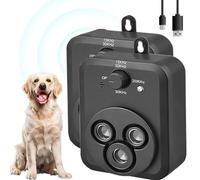 NNBWLMAEE Barkbuz Lot de 2 dispositifs anti-aboiement pour chiens, dispositif de contrôle des aboiements portable rechargeable, fréquence à 3 vitesses, avec lampe de poche LED, utilisation en
