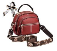 NNBWLMAEE Bousalutend Crossbody Bag, Classic Multifunctional Compartments Adjustable Wide Shoulder Strap Leather Shoulder Handbags (Red)