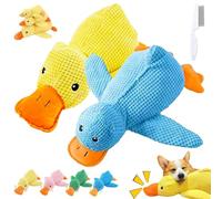 NNBWLMAEE Calming Duck Toy for Dogs, Crinkle Duck Plush, Yellow Ducks Dog Toy, Calming Durable Ducks, Soft Stuffed Plush Mellow Calmings Pillow for Puppies and Small & Medium Dog (B,2S)