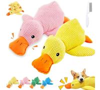 NNBWLMAEE Calming Duck Toy for Dogs, Crinkle Duck Plush, Yellow Ducks Dog Toy, Calming Durable Ducks, Soft Stuffed Plush Mellow Calmings Pillow for Puppies and Small & Medium Dog (A,2L)