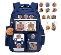 NNBWLMAEE Capybara Backpack, Capybara Cute Kawaii Kapibala Kids School Backpack, Waterproof, with Reflective Strips, Aesthetic School Bag for Girls Kids Boys Teenage (I)