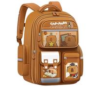 NNBWLMAEE Capybara Backpack, Capybara Cute Kawaii Kapibala Kids School Backpack, Waterproof, with Reflective Strips, Aesthetic School Bag for Girls Kids Boys Teenage (C)