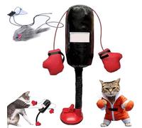 NNBWLMAEE Cat Punching Bag Toy, Mini Boxing Punching Bag Cat Toy, Boxing Cat Toy to Kill Time and Keep Fit Interactive Cat Toy, Cat Toys for Bored Indoor Adult Cats, Red (1PC)