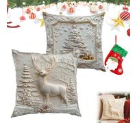 NNBWLMAEE Christmas Cushion Covers Set of 4, 2026 New Christmas Themed Cushion Cover, Soft Comfortable Single Side Printing Decorative Cushions, for Home Living Room (2PCS-3,19.6 * 19.6in)