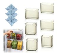 NNBWLMAEE Clear Drawer Organiser, Multi-Purpose Clear Plastic Storage Bins, Fridge Pantry Under Sink Storage Containers for Kitchen Cabinet, Cupboard, Freezer & Home Organization and Storages (3M+3L)