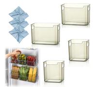 NNBWLMAEE Clear Drawer Organiser, Multi-Purpose Clear Plastic Storage Bins, Fridge Pantry Under Sink Storage Containers for Kitchen Cabinet, Cupboard, Freezer & Home Organization and Storages (2M+2L)