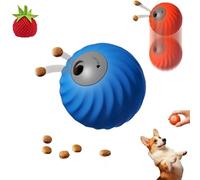 NNBWLMAEE Dog Toy, Smart Interactive and Treat Dispenser Auto Rolling Ball, Dog Track Food Leaking Ball for Durable Pet Design for Small Medium (Blue,Tomato)
