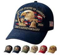 NNBWLMAEE Eagle & Liberty - United States 250th Anniversary Hat, Adjustable Bald Eagle Printed Patriotic Baseball Cap (Dark blue)