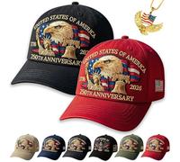 NNBWLMAEE Eagle & Liberty - United States 250th Anniversary Hat, USA 250th Anniversary Hat, Adjustable Retro Washed Cap for Men Women (2D)