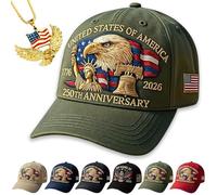 NNBWLMAEE Eagle & Liberty - United States 250th Anniversary Hat, USA 250th Anniversary Hat, Adjustable Retro Washed Cap for Men Women (Green)