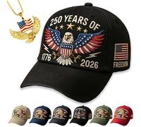 NNBWLMAEE Eagle & Liberty - United States 250th Anniversary Hat, USA 250th Anniversary Hat, Adjustable Retro Washed Cap for Men Women (Black2)