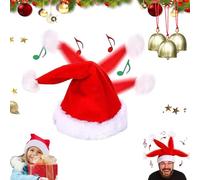 NNBWLMAEE Electric Christmas Hat, Battery Powered Dancing Santa Cap, Funny Shaking Dancing Singing Santa Cap, Swing Musical Funny Toy Hat, for Kids Adults New Year Party Supplies (1pc)
