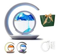 NNBWLMAEE Evadore Lumaflow Sandscape Charger, 3D Moving Sand Picture Sandscapes Lamp with Wireless Charging Station, 2026 New 3 in1 Wireless Charging Desk Lamp, for Office Home Decor (Blue)