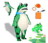 NNBWLMAEE Frog Costume Inflatable, Funny Full Body Frog Suit, Blow up Costume Full Body Halloween Frog, Suitable for Birthday, Halloween Party, Mardi Gras (Green,S:55.12in-62.99in)