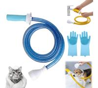 NNBWLMAEE Handheld Shower Sprayer for Pets, Dog Shower Attachment for Bathtub, Slip-on Tub Faucet Hose Sprayer with 6FT Hose, No Tools Needed for Dog Bathing, Grooming and Home Cleaning (Blue,1)