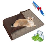 NNBWLMAEE Kittra Cooling Mat for Cats, Comfortable and Breathable Cooling Bed for Cat, Foldable Pet Coolings Pad, Washable Summer Pet Blanket with 3 Layer System Instant Cool Cats Dogs (B,XS)
