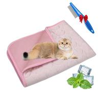 NNBWLMAEE Kittra Cooling Mat for Cats, Comfortable and Breathable Cooling Bed for Cat, Foldable Pet Coolings Pad, Washable Summer Pet Blanket with 3 Layer System Instant Cool Cats Dogs (E,M)