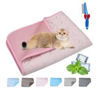 NNBWLMAEE Kittra Cooling Mat for Cats, Comfortable and Breathable Cooling Bed for Cat, Foldable Pet Coolings Pad, Washable Summer Pet Blanket with 3 Layer System Instant Cool Cats Dogs (E,S)