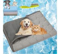 NNBWLMAEE Kittra Tapis rafraîchissant pour chat, lit rafraîchissant frais et sain pour chat, système à 3 couches, séchage instantané, antidérapant, facile à nettoyer pour l'été (gris, taille S (50,8 x