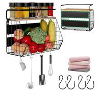 NNBWLMAEE Magna Étagère magnétique en bois pour réfrigérateur avec couvercle en bois, étagère en bois magnétique pour plan de travail de cuisine, armoire (11,8 x 6,7 x 10,6 pouces)