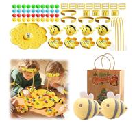 NNBWLMAEE Magnetic Bee String Game, Colorful Multifunctional Magnetic Bee Toy String Game, Enjoy Interacting with Family for Party Outdoor Backyard Travel Camping (4 Players)