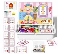 NNBWLMAEE Magnetic Puzzles Face Dress Up, Magnetic Funny Face Puzzle Toy Drawing Board, Double Side Preschool Educational Learning Toy, for Home Airplane Travel Car Trip Boys Girls Age 3-6 (B)