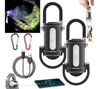 NNBWLMAEE Mini porte-clés étanche 1200 lm super lumineux, lampe de poche 2 en 1 et banque d'alimentation, porte-clés lumineux LED rechargeable pour camping, randonnée, urgence (2 pièces, noir)