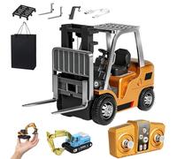 NNBWLMAEE Mini Rc Construction Series, Pocket Dump,Excavator & Forklift Set, 1/64 Rc Mini Remote Control Construction Vehicles, Truck Gift for Kids and Collectors (Forklift)