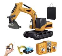 NNBWLMAEE Mini Rc Construction Series, Pocket Dump,Excavator & Forklift Set, 1/64 Rc Mini Remote Control Construction Vehicles, Truck Gift for Kids and Collectors (Excavator)