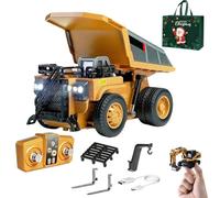 NNBWLMAEE Mini Rc Construction Series, Remote Control Dump Truck, APP Control 1/64 Mini RCS Constructions Crane Forklift Trucks, RC Construction Vehicle Set, Toy for Adult Kid (Dump Truck)