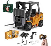 NNBWLMAEE Mini Rc Construction Series, Remote Control Dump Truck, APP Control 1/64 Mini RCS Constructions Crane Forklift Trucks, RC Construction Vehicle Set, Toy for Adult Kid (Forklift)