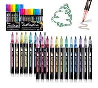 NNBWLMAEE Neattidyly Marker Pen for Highlight, Coloring Lightstick Graffiti Pen, Shimmer Markers Outline Glitter Gel Pens, Metallic Double Line Magische Stifte, for Drawing and Scribbling (mix)
