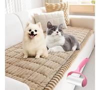NNBWLMAEE Pawcart Couch Cover, Non-Slip Washable Couches Covers for Pets, New Thick Sofa Covers Washable, Ultra-Soft Fluffy Plush Sofa Protector, for Dogs Cats and Living Room Decor (E,23.6 * 23.6in)