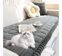 NNBWLMAEE Pawcarts Couch Cover, Non-Slip Washable Couches Covers for Pets, New Thick Sofa Covers Washable, Ultra-Soft Fluffy Plush, All Seasons, for Living Room Decor (Dark Gray,27.5 * 47.2in)