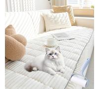 NNBWLMAEE Pawcarts Couch Cover, Non-Slip Washable Couches Covers for Pets, New Thick Sofa Covers Washable, Ultra-Soft Fluffy Plush, All Seasons, for Living Room Decor (White,23.6 * 23.6in)