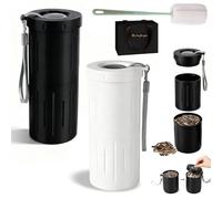 NNBWLMAEE Portable Sunflower Seed Spit Cup with Shell Storage, Sunflower Seed Cups to Spit in, 2-in-1 Seeds Holder & Shell Disposal Container, Snack Containers for Outdoor, Travel, Car (Black+White)
