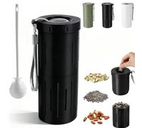 NNBWLMAEE Portable Sunflower Seed Spit Cup with Shell Storage, Sunflower Spit Cup, 2-in-1 Seed Holder & Shell Disposal Container, Mess-Free Snack Solution for Car, Trip, Outdoor (Black)