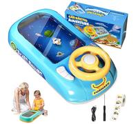 NNBWLMAEE Race Adventure Car Steering Wheel Toy, Musical Steering Wheel Car Games, Racing Adventure Cars Steering Wheel Toy for Boys 3+, Birthday, with Sounds for Kids (Blue)