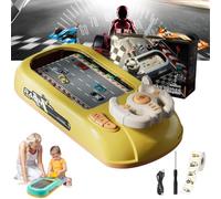 NNBWLMAEE Race Adventure Car Steering Wheel Toy, Musical Steering Wheel Car Games, Racing Adventure Cars Steering Wheel Toy for Boys 3+, Birthday, with Sounds for Kids (Yellow)