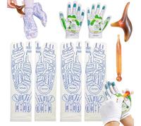 NNBWLMAEE Saludea Lot de 2 paires de chaussettes de réflexologie avec outils, chaussettes de réflexologie pour homme et femme