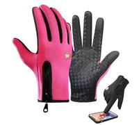 NNBWLMAEE Skatesfor Gloves-Sakesfor Ultimate Waterproof & Windproof Thermal Non-Slip Gloves,Touch Screen Sports loves for Winter Cycling, Sports (Pink,S)
