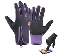 NNBWLMAEE Skatesfor Gloves-Sakesfor Ultimate Waterproof & Windproof Thermal Non-Slip Gloves,Touch Screen Sports loves for Winter Cycling, Sports (Purple,L)